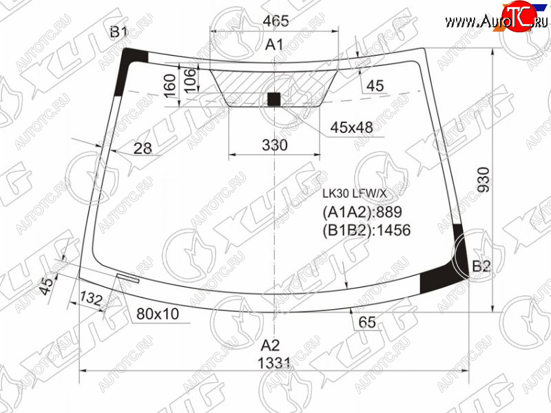 5 499 р. Стекло лобовое XYG  Toyota Belta/Yaris  XP90 - Yaris  XP90  с доставкой в г. Воронеж