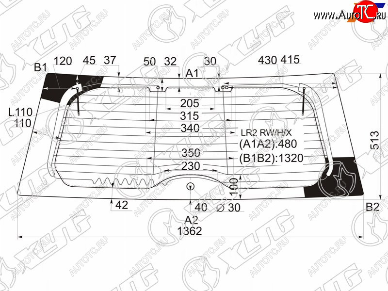 11 249 р. Стекло заднее (Цвет зеленый Обогрев Антенна) Land Rover Freelander 06-14 XYG LR2 RW/H/X  с доставкой в г. Воронеж