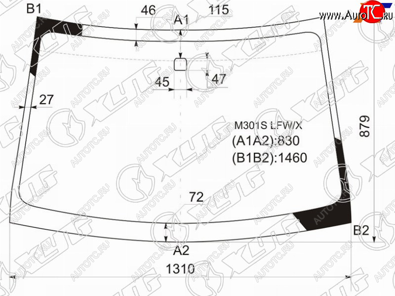 4 999 р. Стекло лобовое Toyota Passo 04-10  Daihatsu Boon 04-10  Sirion 05-13  Subaru Justy 07-11 XYG M301S LFW/X  с доставкой в г. Воронеж