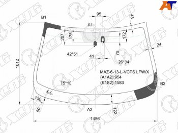 7 199 р. Стекло лобовое (Датчик дождя) Mazda 6 12- XYG MAZ-6-13-L-VCPS LFW/X  с доставкой в г. Воронеж. Увеличить фотографию 1