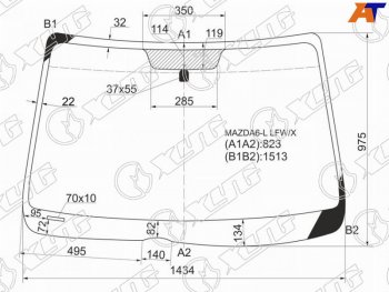 6 899 р. Стекло лобовое Mazda 6 02-08 XYG MAZDA6-L LFW/X  с доставкой в г. Воронеж. Увеличить фотографию 1