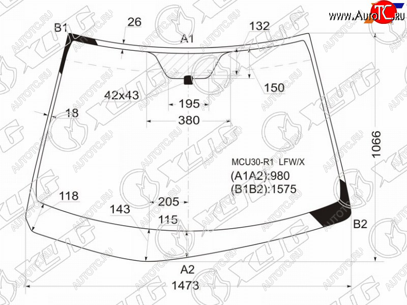 9 999 р. Стекло лобовое Toyota Harrier (XU30) 03-13  Lexus RX 03-09 XYG MCU30-R1 LFW/X  с доставкой в г. Воронеж