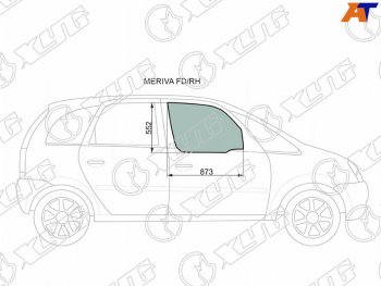 2 789 р. Стекло боковое опускное (Спереди Справа Цвет зеленый) Chevrolet Meriva 04-12  Opel Meriva 03-10 XYG MERIVA FD/RH  с доставкой в г. Воронеж. Увеличить фотографию 1