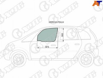 2 789 р. Стекло боковое опускное (Спереди Слева Цвет зеленый) Chevrolet Meriva 04-12  Opel Meriva 03-10 XYG MERIVA FD/LH  с доставкой в г. Воронеж. Увеличить фотографию 1