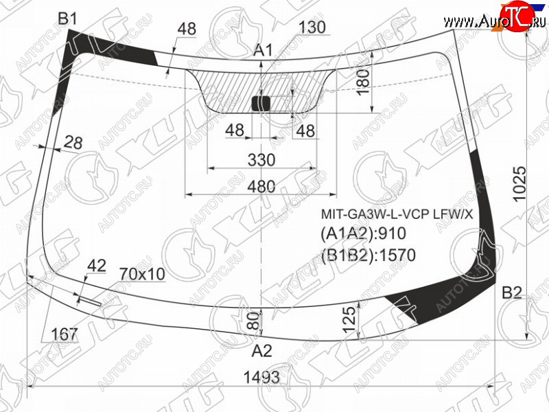 6 249 р. Стекло лобовое Mitsubishi ASX 10-  Citroen C4 Aircross 12-16  Peugeot 4008 12-15 XYG MIT-GA3W-L-VCP LFW/X  с доставкой в г. Воронеж