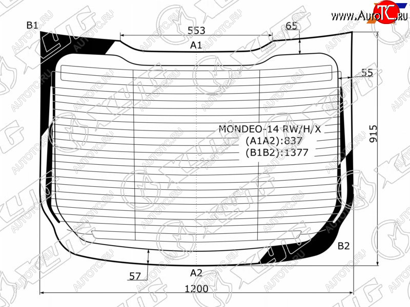 9 549 р. Стекло заднее (Цвет зеленый Обогрев Антенна 4D SED) Ford Mondeo 14-19 XYG MONDEO-14 RW/H/X  с доставкой в г. Воронеж