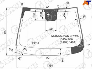 Стекло лобовое (Датчик дождя Молдинг) XYG Opel Mokka  рестайлинг (2016-2019)