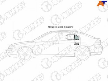 1 299 р. Стекло форточки (Сзади Слева Цвет зеленый) Ford Mondeo 00-07 XYG MONDEO-2000 RQ/LH/X  с доставкой в г. Воронеж. Увеличить фотографию 1