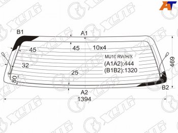 Стекло заднее (Цвет зеленый Обогрев) Toyota Highlander 00-07  Kluger V 00-07 XYG MU10 RW/H/X