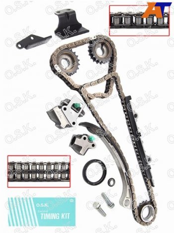 25 749 р. Комплект для замены цепи ГРМ NISSAN KA24DE 98- (двухрядная цепь распредвала) OSK N124X  с доставкой в г. Воронеж. Увеличить фотографию 1