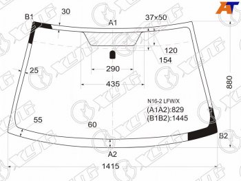 6 599 р. Стекло лобовое Nissan Almera 00-06  Bluebird Sylphy 00-05  Sunny Asia 00-12 XYG N16-2 LFW/X  с доставкой в г. Воронеж. Увеличить фотографию 1