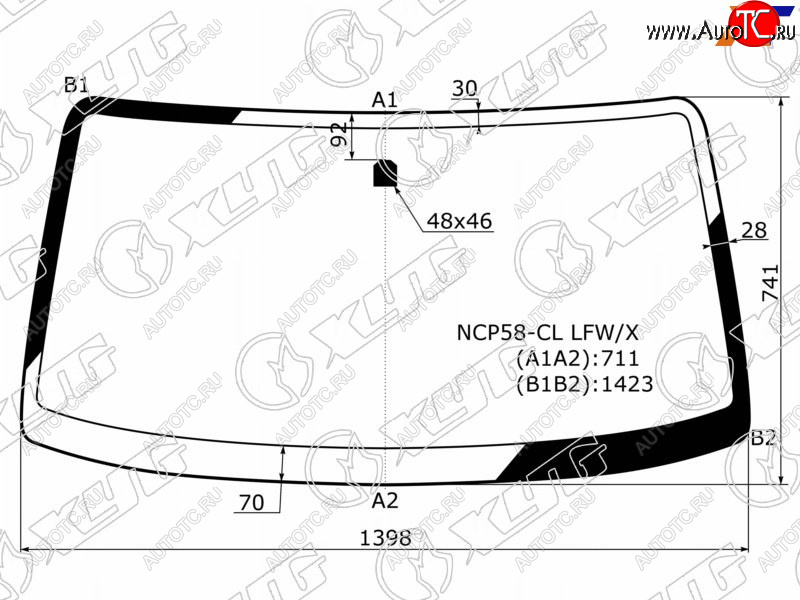 3 999 р. Стекло лобовое Toyota Probox 02-  Mazda Familia 18-  Toyota Succeed 02-20 XYG NCP58-CL LFW/X  с доставкой в г. Воронеж