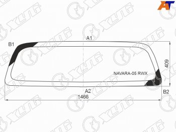 7 199 р. Стекло заднее (Цвет зеленый Обогрев) Nissan Frontier 04-21  Navara 04-15 XYG NAVARA-05 RW/H/X  с доставкой в г. Воронеж. Увеличить фотографию 1