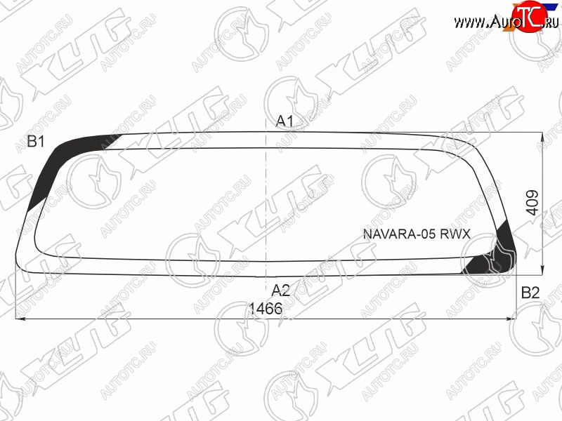 7 199 р. Стекло заднее (Цвет зеленый Обогрев) Nissan Frontier 04-21  Navara 04-15 XYG NAVARA-05 RW/H/X  с доставкой в г. Воронеж