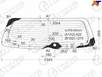 7 449 р. Стекло заднее (Цвет зеленый Обогрев) Toyota Succeed 02-20 XYG NCP58 RW/H/X  с доставкой в г. Воронеж. Увеличить фотографию 1