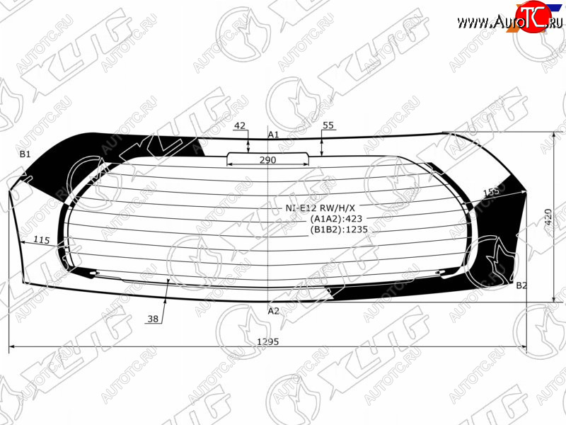 8 799 р. Стекло заднее (Цвет зеленый Обогрев) Nissan Note 12-20 XYG NI-E12 RW/H/X  с доставкой в г. Воронеж