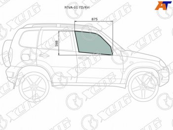 2 099 р. Стекло боковое опускное (Спереди Справа Цвет зеленый) Chevrolet Niva 98-  LADA Niva Travel 21- XYG NIVA-01 FD/RH  с доставкой в г. Воронеж. Увеличить фотографию 1