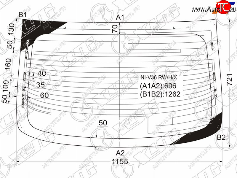 15 799 р. Стекло заднее (Цвет зеленый Обогрев Антенна) Infiniti G25 10-14  G35 06-09  G37 08-14  Nissan S XYG NI-V36 RW/H/X  с доставкой в г. Воронеж