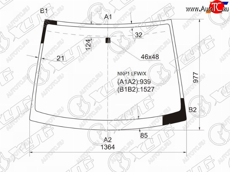9 249 р. Стекло лобовое TOYOTA PORTE 04-12 XYG NNP1 LFW/X  с доставкой в г. Воронеж
