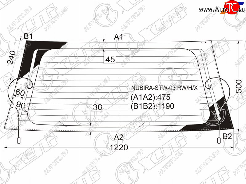 5 999 р. Стекло заднее (Цвет зеленый Обогрев) Chevrolet Lacetti 04-13  Daewoo Lacetti 04-09  Chevrolet Nub XYG NUBIRA-STW-03 RW/H/X  с доставкой в г. Воронеж