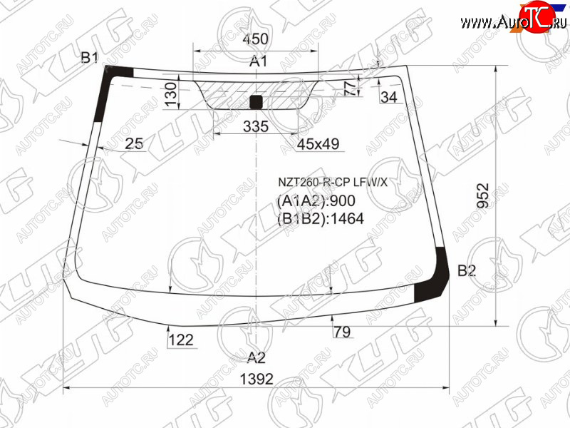7 299 р. Стекло лобовое Toyota Allion (T260) 07-21  Premio 07-16 XYG NZT260-R-CP LFW/X  с доставкой в г. Воронеж