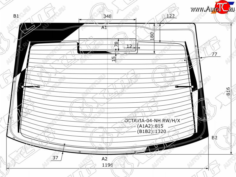 6 599 р. Стекло заднее (Цвет зеленый Обогрев Антенна 5D LBK) Skoda Octavia 04-13 XYG OCTAVIA-04-NH RW/H/X  с доставкой в г. Воронеж