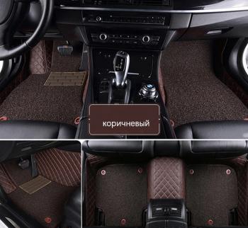 6 299 р. Ковры (Кожа АВТОПИЛОТ экокожа+резина) Автопилот  Toyota Camry  XV70 (2017-2025) дорестайлинг, рестайлинг (коричневый/строчка бежевая)  с доставкой в г. Воронеж. Увеличить фотографию 2