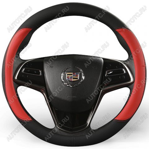 849 р. Оплётка на руль (37-39см GP 2102 кож/зам) Автопилот   (черный/красный)  с доставкой в г. Воронеж