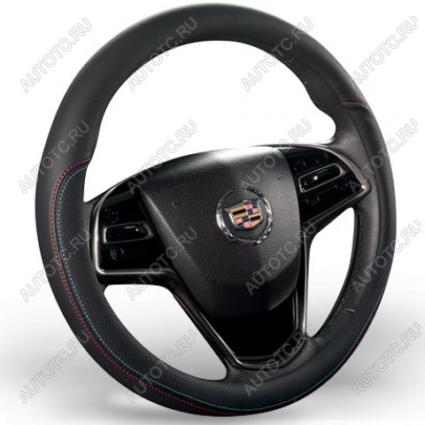 889 р. Оплётка на руль (37-39см GP 2111 кож/зам) Автопилот   (черный/строчка красно-синяя)  с доставкой в г. Воронеж