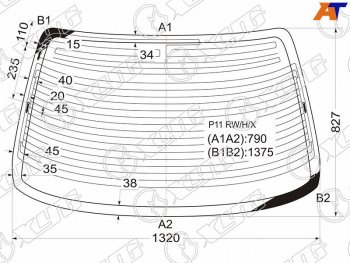 11 549 р. Стекло заднее (Цвет зеленый Обогрев Антенна 4D SED) Nissan Primera 95-02  Infiniti G20 99-02  N XYG P11 RW/H/X  с доставкой в г. Воронеж. Увеличить фотографию 1