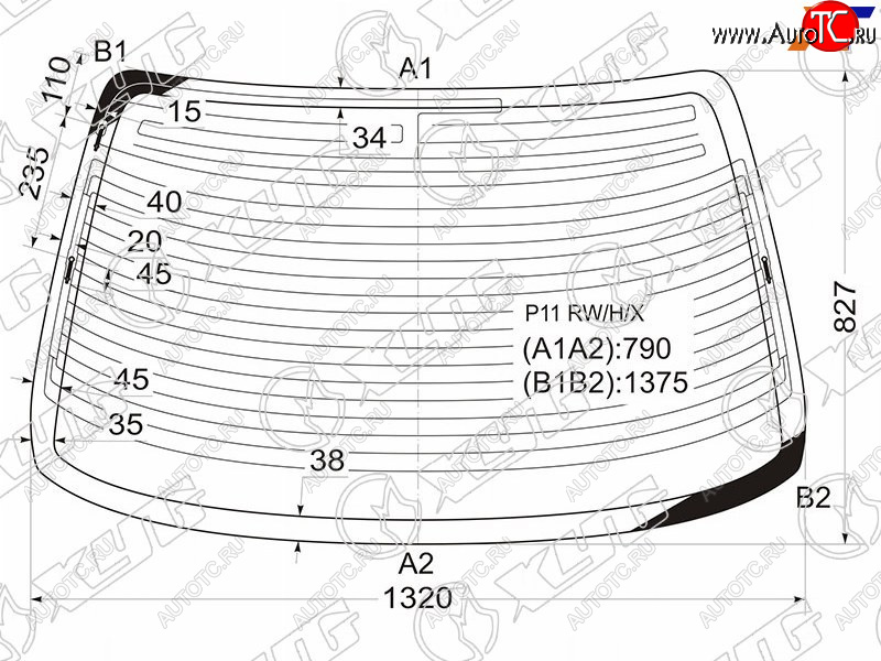 11 549 р. Стекло заднее (Цвет зеленый Обогрев Антенна 4D SED) Nissan Primera 95-02  Infiniti G20 99-02  N XYG P11 RW/H/X  с доставкой в г. Воронеж