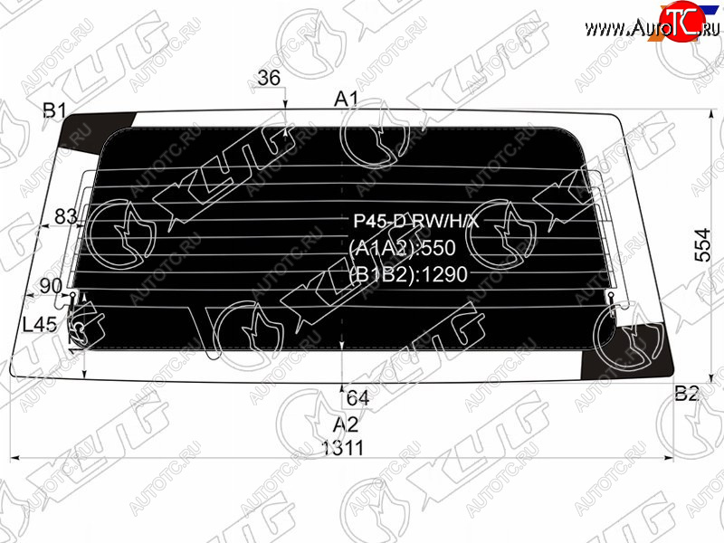 8 499 р. Стекло заднее (Затемненное Обогрев) Mitsubishi Pajero Sport 96-08  Challenger 96-01  Montero Spor XYG P45-D RW/H/X  с доставкой в г. Воронеж