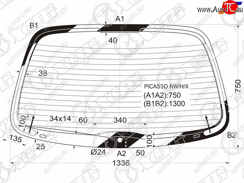 7 299 р. Стекло заднее (Цвет зеленый Обогрев) Citroen Xsara Picasso 99-09 XYG PICASSO RW/H/X  с доставкой в г. Воронеж