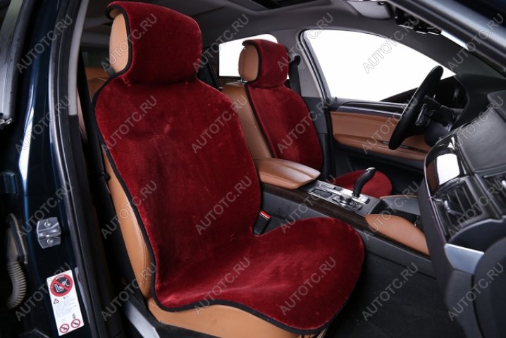 2 499 р. Накидка на сиденье (короткий ворс искусственный мех) Автопилот   (бордовый)  с доставкой в г. Воронеж
