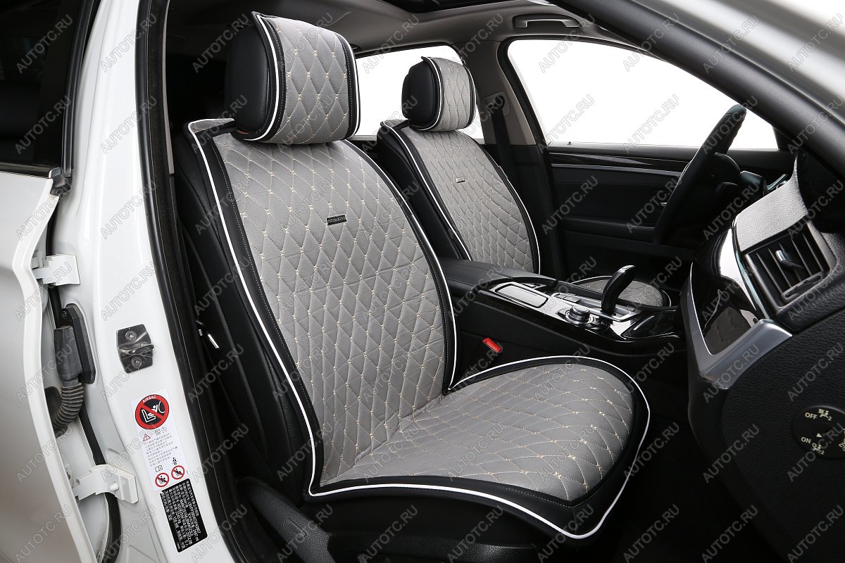 5 449 р. Накидка на сиденье (на весь салон Alkantara Lux Plus алькантара) Автопилот   (серый)  с доставкой в г. Воронеж