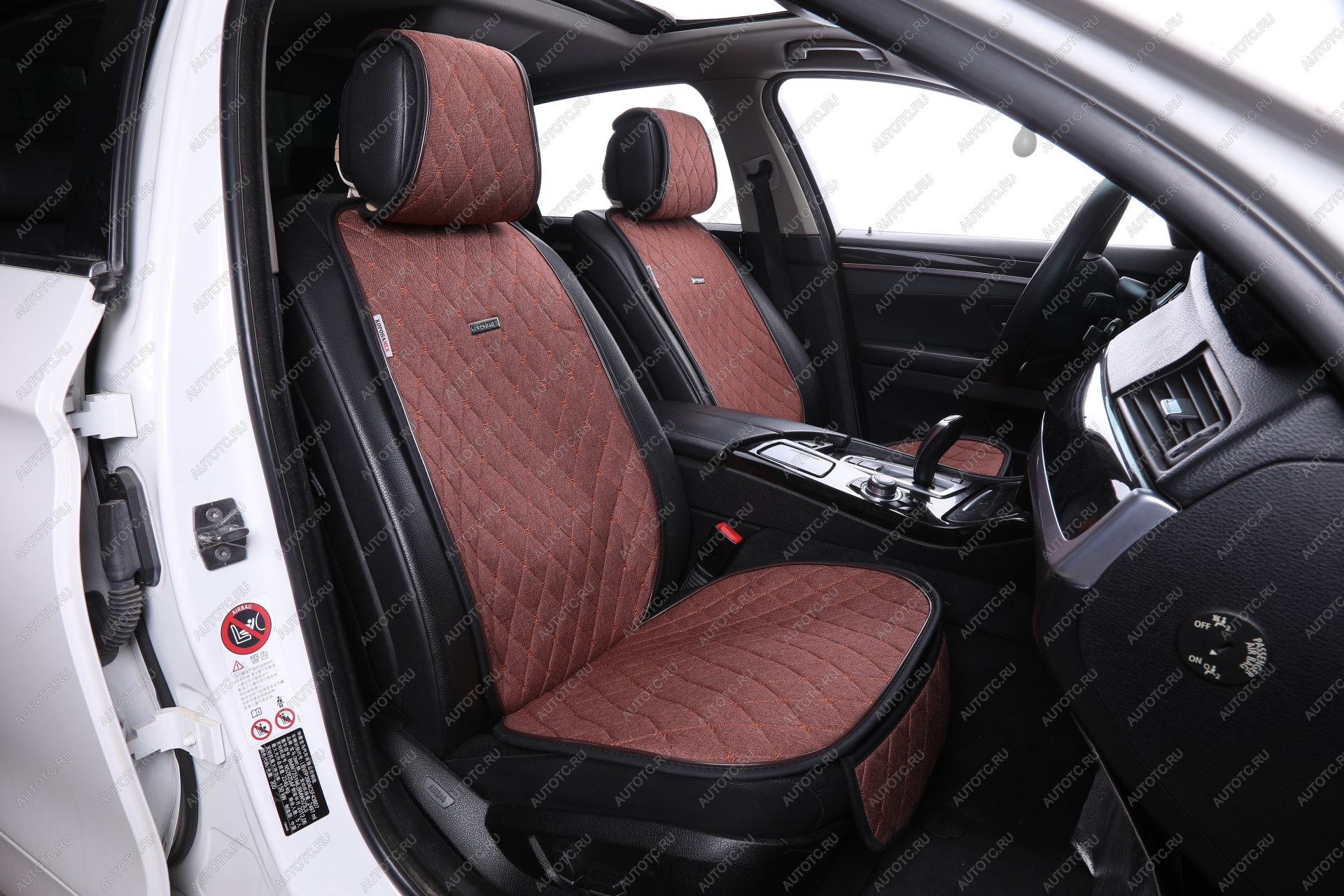 2 349 р. Накидка на сиденье (Super-J Flax лён) Автопилот   (коричневый)  с доставкой в г. Воронеж