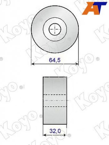 1 579 р. Ролик ремня ГРМ направляющий MMC 4G93,4G94 00- KOYO PU276433RR1D  с доставкой в г. Воронеж. Увеличить фотографию 1