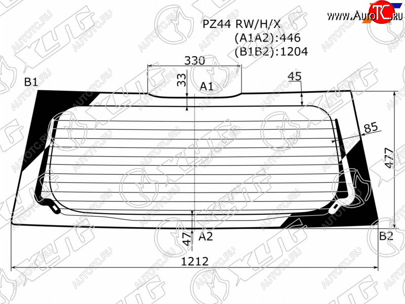7 999 р. Стекло заднее (Цвет зеленый Обогрев Прямой низ 5D HBK) Mitsubishi Colt 02-12 XYG PZ44 RW/H/X  с доставкой в г. Воронеж