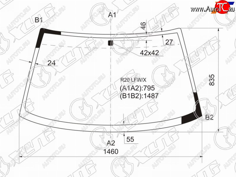 5 849 р. Стекло лобовое Nissan Terrano 93-95  Ford Maverick 93-00  Nissan Mistral 94-99  Terrano II 93-06 XYG R20 LFW/X  с доставкой в г. Воронеж