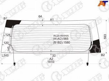 10 899 р. Стекло заднее (Цвет зеленый Обогрев) Toyota Alphard (H10) 02-08 XYG RC20 RW/H/X  с доставкой в г. Воронеж. Увеличить фотографию 1
