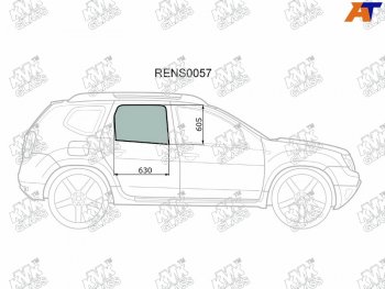 2 199 р. Стекло боковое опускное (Сзади Справа Цвет зеленый) Nissan Terrano 14-  Renault Duster 10-21  Da KMK RENS0057  с доставкой в г. Воронеж. Увеличить фотографию 1