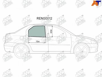 2 569 р. Стекло боковое опускное (Сзади Справа Цвет зеленый) Renault Logan 04-  Sandero 14-  Dacia Logan KMK RENS0012  с доставкой в г. Воронеж. Увеличить фотографию 1
