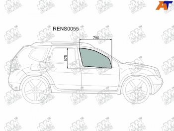 2 399 р. Стекло боковое опускное (Спереди Справа Цвет зеленый) Nissan Terrano 14-  Renault Duster 10-21   KMK RENS0055  с доставкой в г. Воронеж. Увеличить фотографию 1