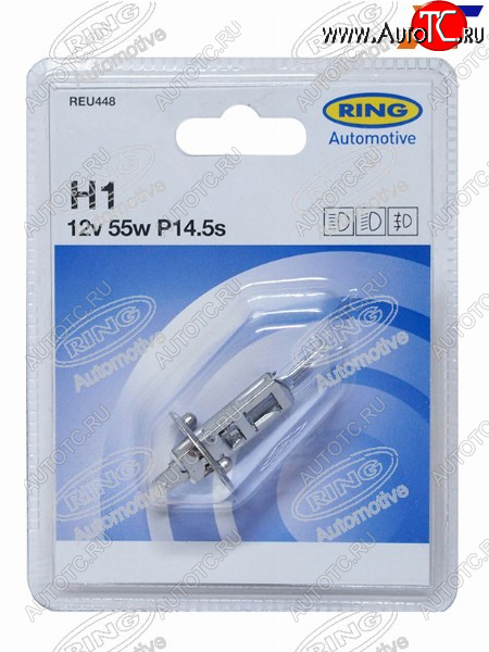 221 р. Лампа головного освещения H1  12V 55W Блистер 1 шт. RING REU448  с доставкой в г. Воронеж