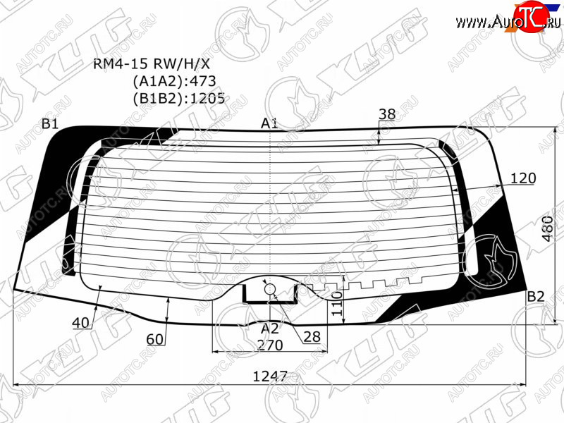 7 599 р. Стекло заднее (Цвет зеленый Обогрев) Honda CR-V 11-18 XYG RM4-15 RW/H/X  с доставкой в г. Воронеж