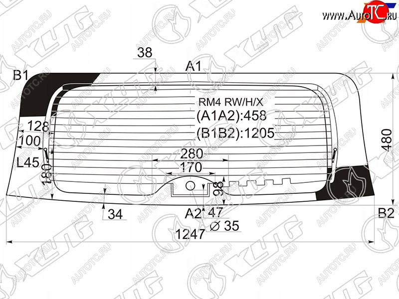 7 199 р. Стекло заднее (Цвет зеленый Обогрев) Honda CR-V 11-16 XYG RM4 RW/H/X  с доставкой в г. Воронеж