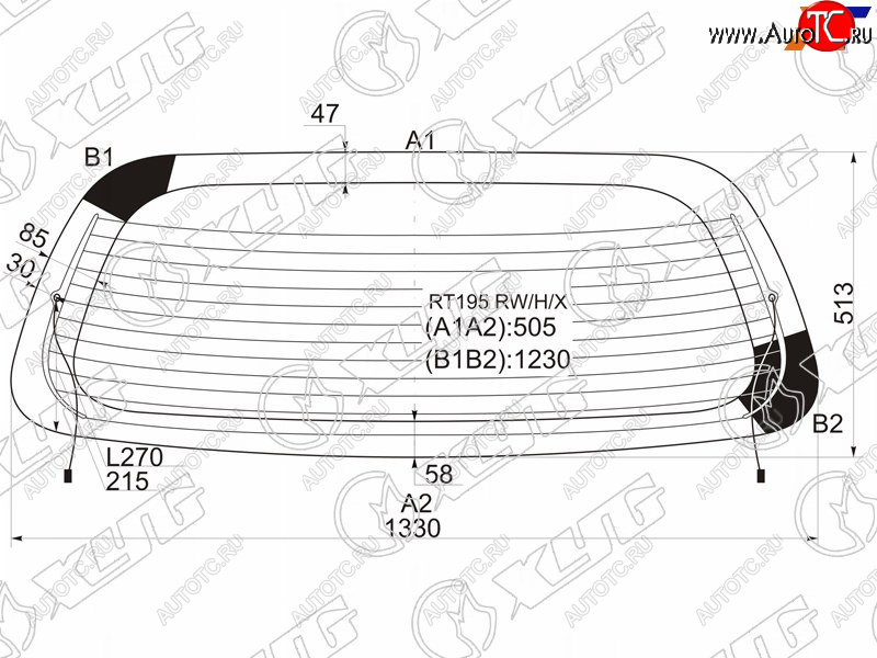 8 999 р. Стекло заднее (Цвет зеленый Обогрев) Toyota Caldina (T190) 92-02  Carina E 92-98 XYG RT195 RW/H/X  с доставкой в г. Воронеж