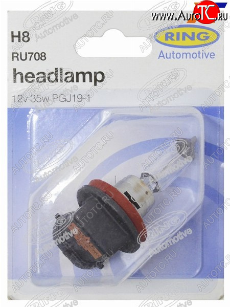 949 р. Лампа головного освещения H8  12V 35W Блистер 1 шт. RING RU708  с доставкой в г. Воронеж