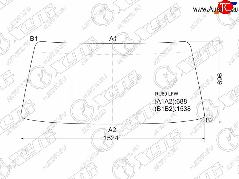 6 999 р. Стекло лобовое Toyota Dyna 84-95  Hiace Truck 85-89  ToyoAce 84-95 XYG RU60 LFW  с доставкой в г. Воронеж