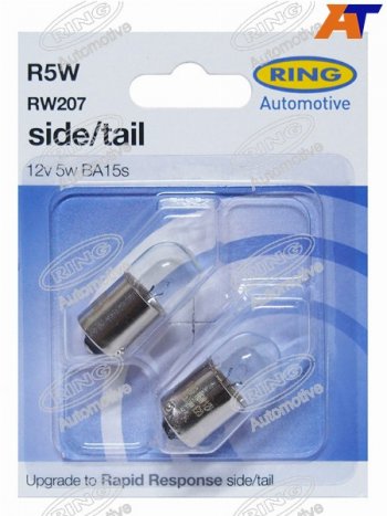 164 р. Лампа дополнительного освещения R5W  12V 5W Блистер 2 шт. RING RW207  с доставкой в г. Воронеж. Увеличить фотографию 1